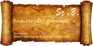 Szaniszló Barnabás névjegykártya