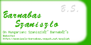 barnabas szaniszlo business card